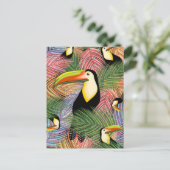 Toucans op het Oerwoud Exotic Summer Pattern Briefkaart (Staand voorkant)
