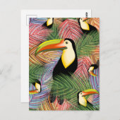 Toucans op het Oerwoud Exotic Summer Pattern Briefkaart (Voorkant / Achterkant)