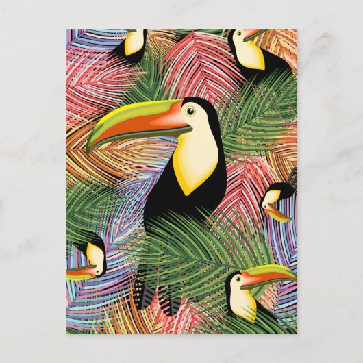 Toucans op het Oerwoud Exotic Summer Pattern Briefkaart (Voorkant)
