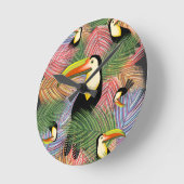 Toucans op het Oerwoud Exotic Summer Pattern Ronde Klok (Hoek)