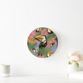 Toucans op het Oerwoud Exotic Summer Pattern Ronde Klok (Huis)