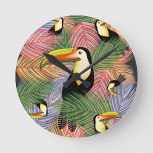 Toucans op het Oerwoud Exotic Summer Pattern Ronde Klok