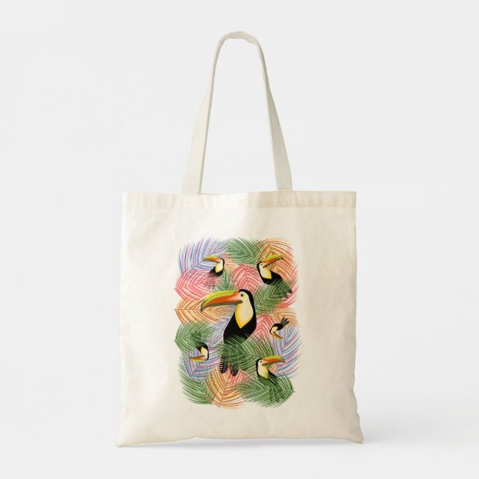 Toucans op het Oerwoud Exotic Summer Pattern Tote Bag (Achterkant)