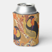 Toucans op takken, naadloos tropisch patroon. blikjeskoeler (Blikje Achterkant)