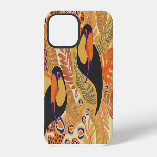 Toucans op takken, naadloos tropisch patroon. iPhone 12 hoesje