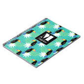 Toucans Op Teal | Monogram Notitieboek (Linkerzijde)