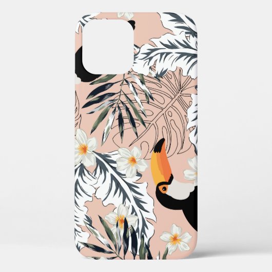 Toucans, palmen, Plumeria: roze tropisch. Case-Mate iPhone Case (Achterkant)