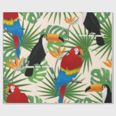 Toucans & Parrots Pattern Cadeaupapier (Vlak)