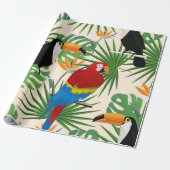 Toucans & Parrots Pattern Cadeaupapier (Uitgerold)