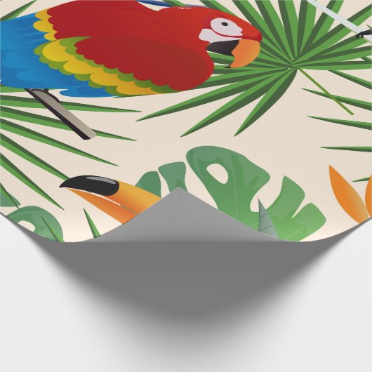 Toucans & Parrots Pattern Cadeaupapier (Hoek)