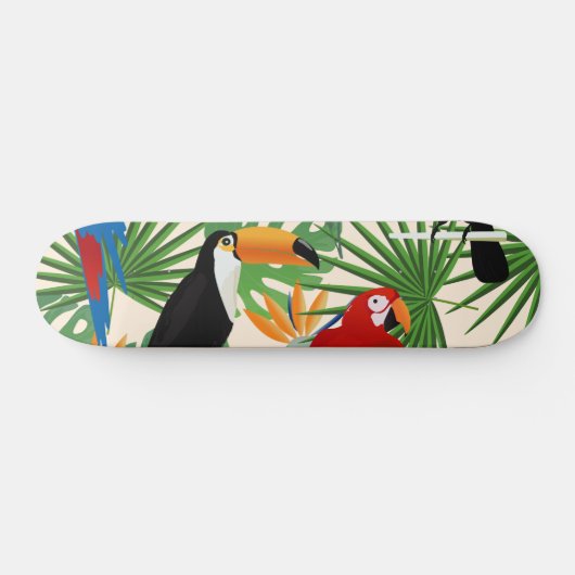 Toucans & Parrots Pattern Persoonlijk Skateboard (Horizontaal)