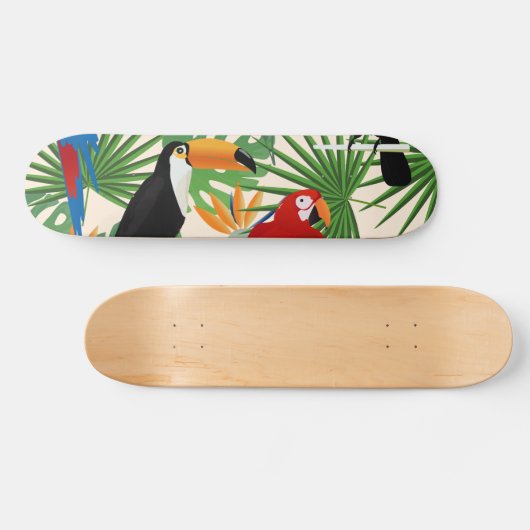 Toucans & Parrots Pattern Persoonlijk Skateboard (Horizontaal)