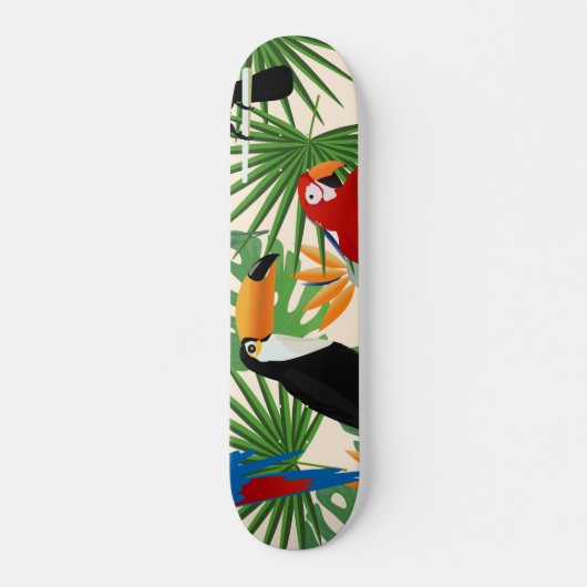 Toucans & Parrots Pattern Persoonlijk Skateboard (Voorkant)