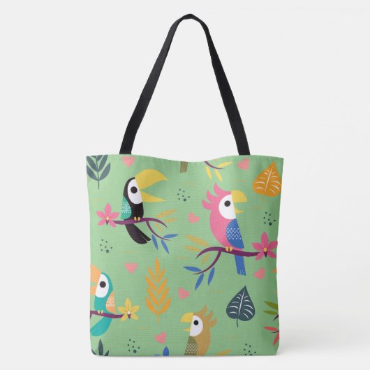 Toucans & parrots tote bag (Achterkant)