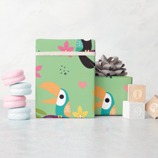 Toucans & parrotts cadeaupapier (Baby Shower)