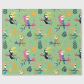 Toucans & parrotts cadeaupapier (Vlak)