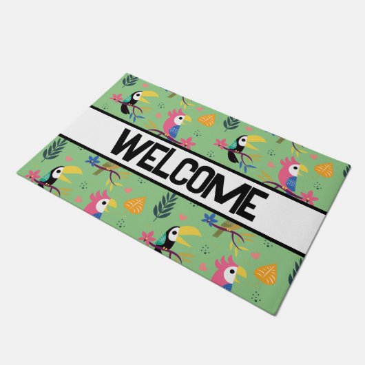 Toucans & parrotts deurmat (Schuin)