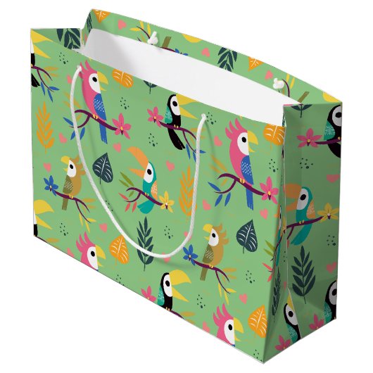 Toucans & parrotts groot cadeauzakje (Achterkant Gekanteld)
