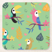Toucans & parrotts kartonnen onderzetters (Voorkant)