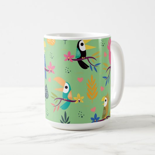 Toucans & parrotts koffiemok (Voorkant rechts)