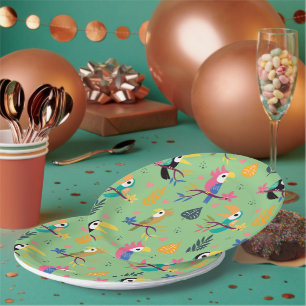 Toucans & parrotts papieren bordje