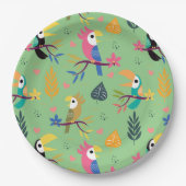 Toucans & parrotts papieren bordje (Voorkant)