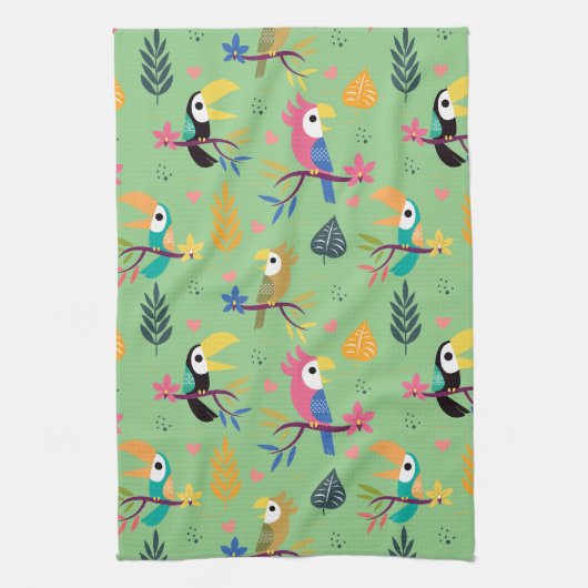 Toucans & parrotts theedoek (Verticaal)