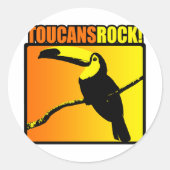 Toucans Rock! Ronde Sticker (Voorkant)