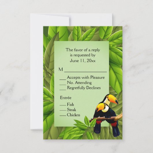 Toucans RSVP met entree selectie Kaart (Voorkant)
