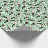 Toucans, tropische bladeren, decoratief patroon. cadeaupapier (Hoek)