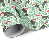 Toucans, tropische bladeren, decoratief patroon. cadeaupapier (Rol Hoek)