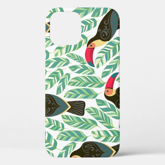 Toucans, tropische bladeren, decoratief patroon. Case-Mate iPhone case (Achterkant)
