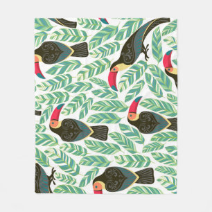 Toucans, tropische bladeren, decoratief patroon. fleece deken