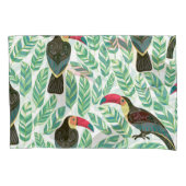 Toucans, tropische bladeren, decoratief patroon. kussensloop (Voorkant)
