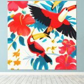 Toucans wel! canvas afdruk (Insitu (Houten vloer))