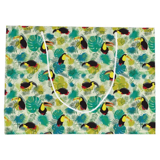 Toucans White Gift Bag Groot Cadeauzakje (Achterkant)