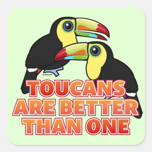 Toucans zijn beter dan één vierkante sticker (Voorkant)