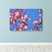 Touch Blue Japans Cherry Blossom Canvas Afdruk (Insitu (Houten vloer))