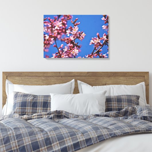 Touch Blue Japans Cherry Blossom Canvas Afdruk (Insitu (Slaapkamer))