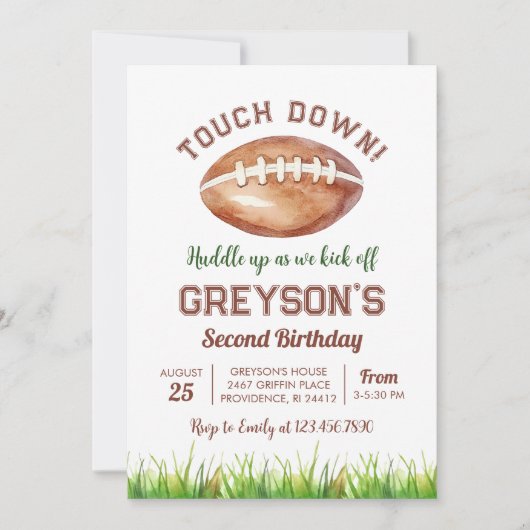 Touch Down Football Boy Verjaardag Kaart (Voorkant)