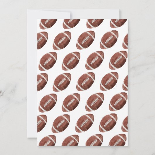 Touch Down Football Boy Verjaardagsuitnodiging Kaart (Achterkant)