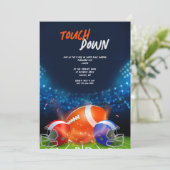 Touch Down Football Party Kaart (Staand voorkant)
