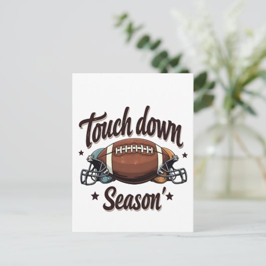 Touch Down Season Fantasy Football Rugby Gift Briefkaart (Staand voorkant)