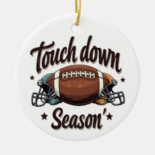 Touch Down Season Fantasy Football Rugby Gift Keramisch Ornament