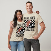 Touch Down Season Football Helmet & Ball Checkered T-shirt (Unisex)