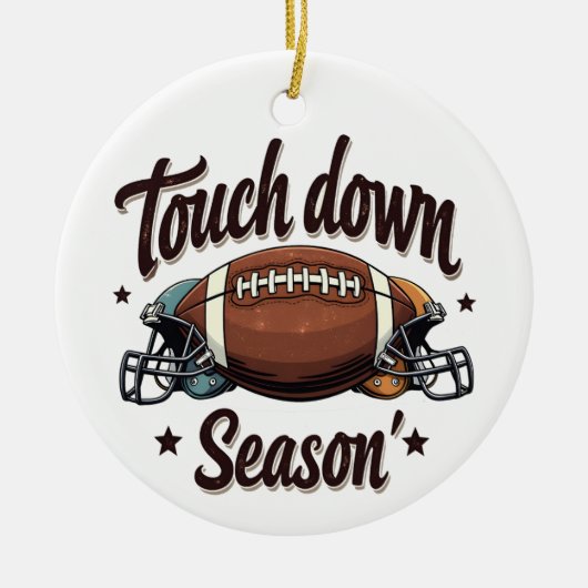 Touch Down Seizoen Fantasy Football Rugby Cadeau  Keramisch Ornament (Voorkant)