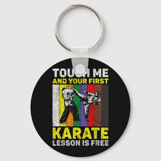 Touch En Karate Les Is Taekwondo Karate Sleutelhanger (Voorkant)