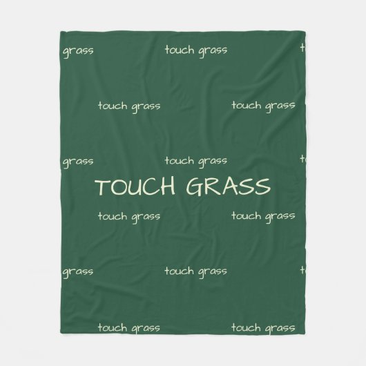 Touch Grass Minimalistisch Sagegroen Vloerkleed - Fleece Deken (Voorkant)