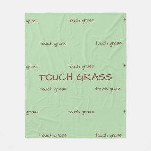 Touch Grass Minimalistische Sagegroene Fleece Deke Deken