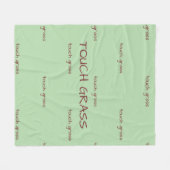 Touch Grass Minimalistische Sagegroene Fleece Deke Deken (Voorkant (Horizontaal))